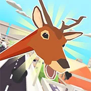 Deer Adventure game cover art featuring a deer with a stretched neck